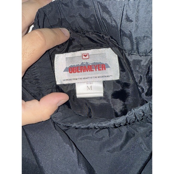 Obermeyer Cannon Pants Mens Sz. Medium Black Nylon Ski Snow Waterproof Shell - Picture 2 of 8